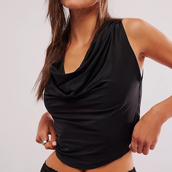 Intimately Free People NWT City Nights Tuck In Top Black - Picture 3 of 11